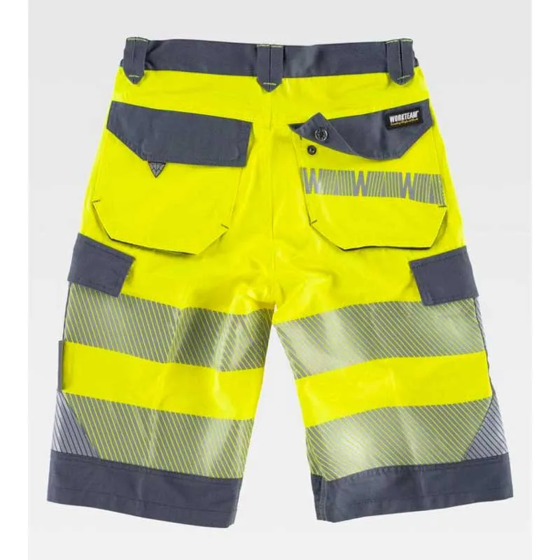 BERMUDA ALTA VISIBILIDAD COMBINADO GRIS OSCURO  WORKTEAM