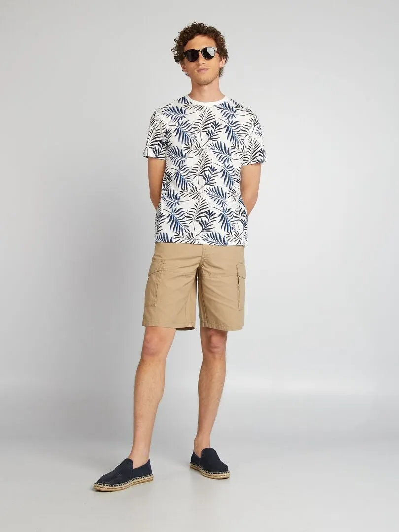 BERMUDAS CON BOLSILLOS EN LOS LATERALES  BEIGE