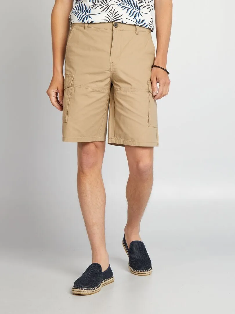 BERMUDAS CON BOLSILLOS EN LOS LATERALES  BEIGE