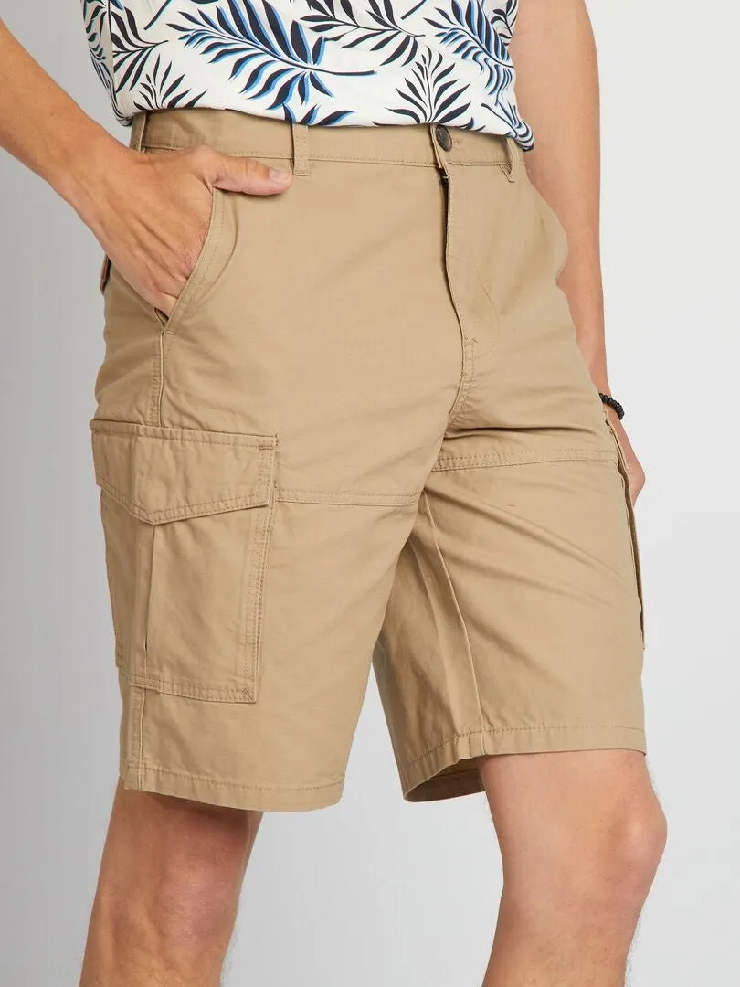 BERMUDAS CON BOLSILLOS EN LOS LATERALES  BEIGE