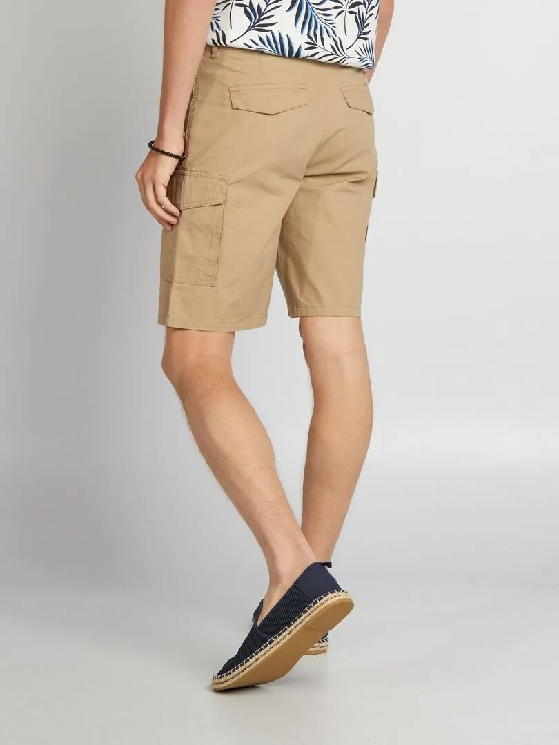 BERMUDAS CON BOLSILLOS EN LOS LATERALES  BEIGE