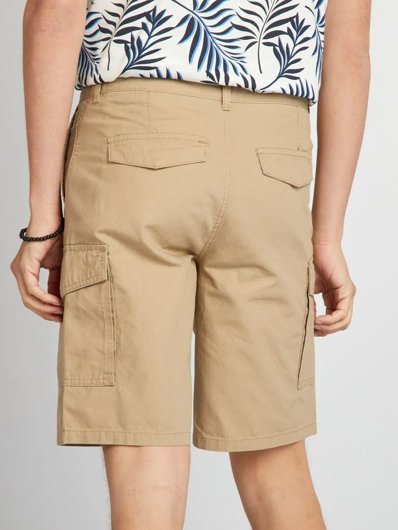 BERMUDAS CON BOLSILLOS EN LOS LATERALES  BEIGE