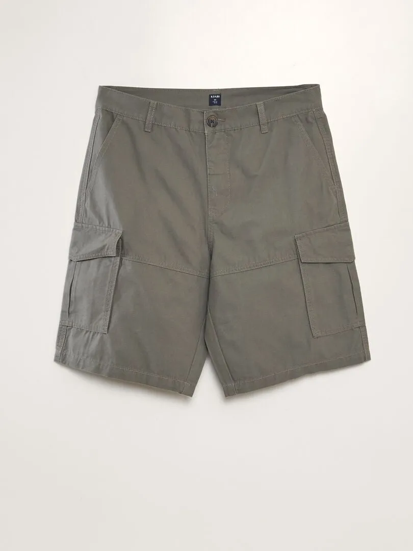 BERMUDAS CON BOLSILLOS EN LOS LATERALES  KAKI