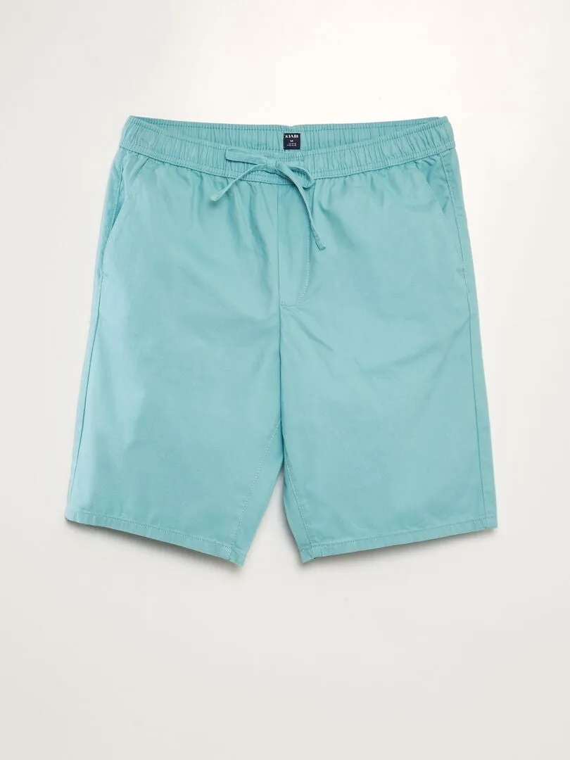 BERMUDAS TIPO CHINO CON CINTURA ELáSTICA  AZUL