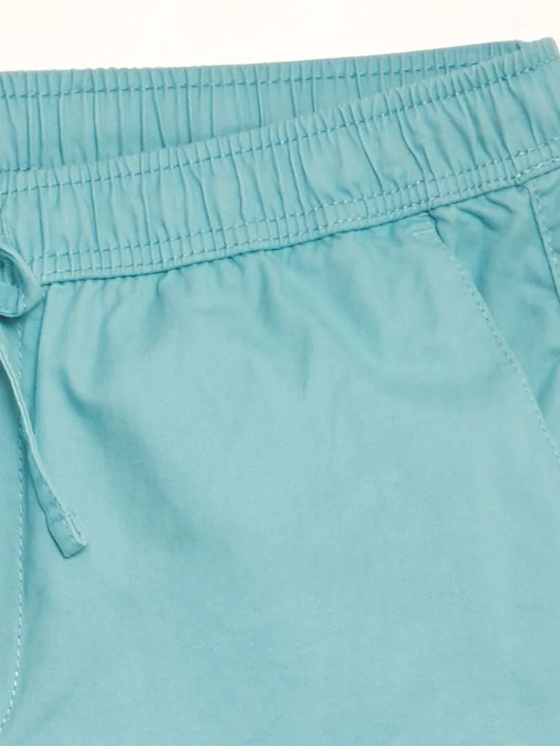 BERMUDAS TIPO CHINO CON CINTURA ELáSTICA  AZUL