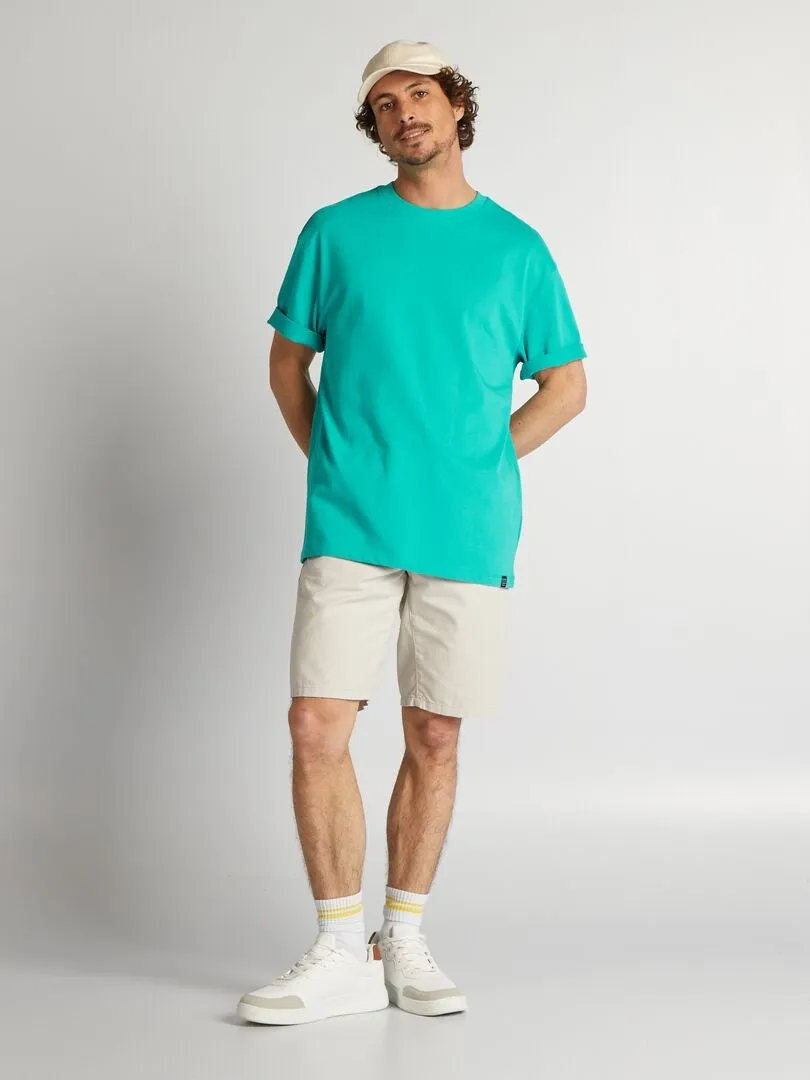 BERMUDAS TIPO CHINO CON CINTURA ELáSTICA  GRIS