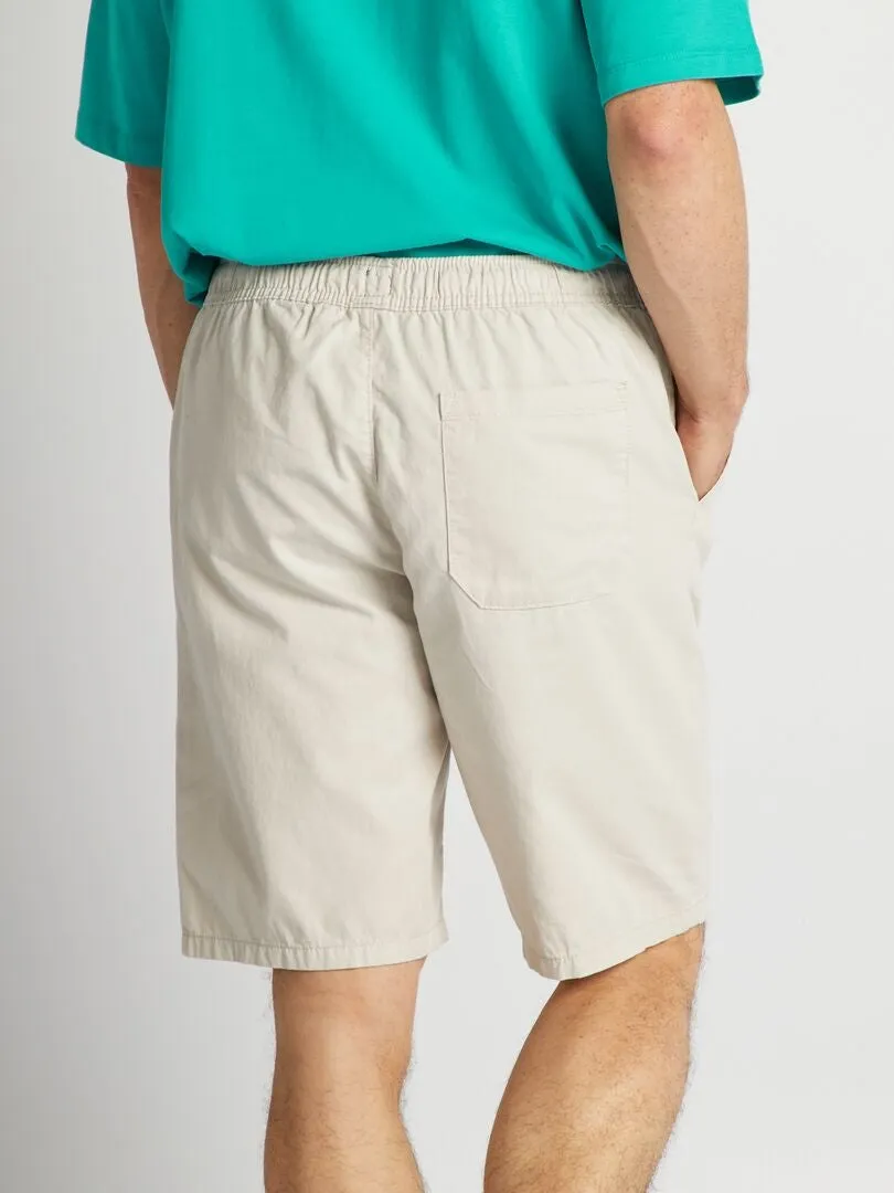 BERMUDAS TIPO CHINO CON CINTURA ELáSTICA  GRIS