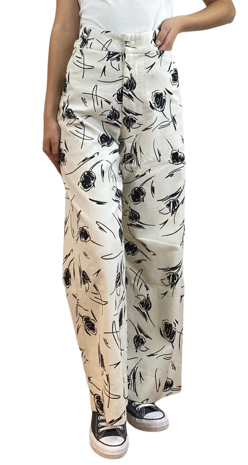 BIMBA Y LOLA Pantalón Cotelé Blanco