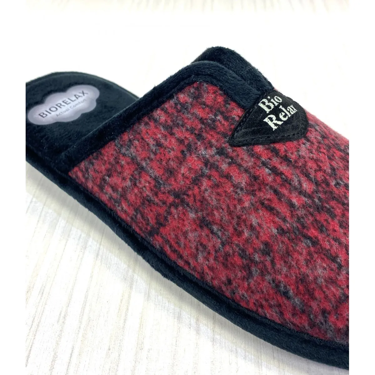 Biorelax rebajas zapatilla hombre casa acolchada burdeos y marino 1414