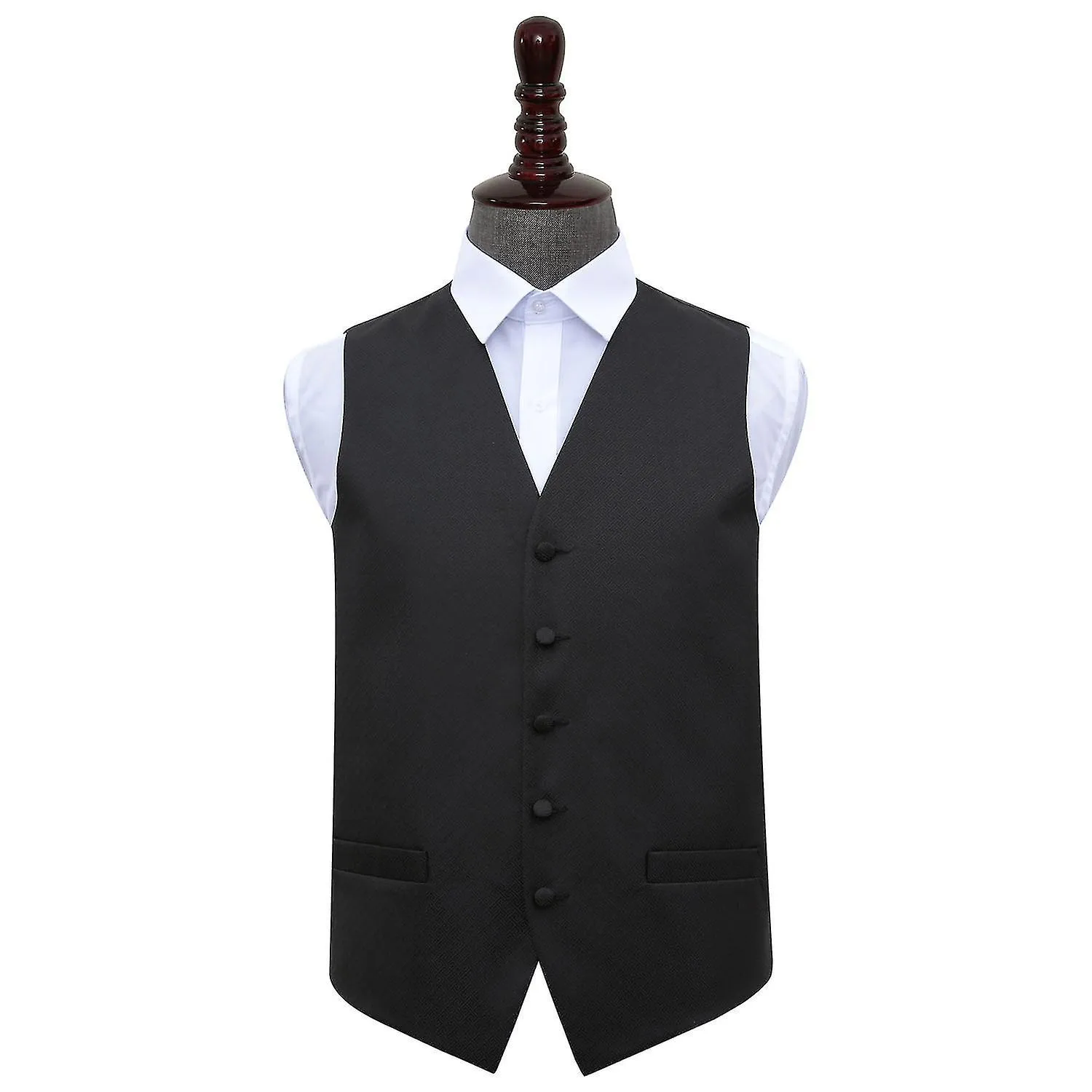 Black Greek Key Wedding Waistcoat