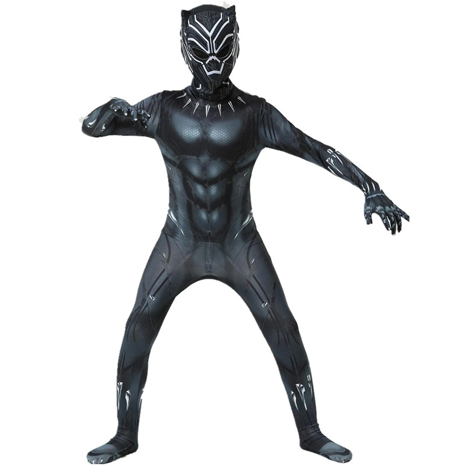 Black Panther Disfraz de niño Disfraz de superhéroe Cosplay Bodysuit para niños adultos