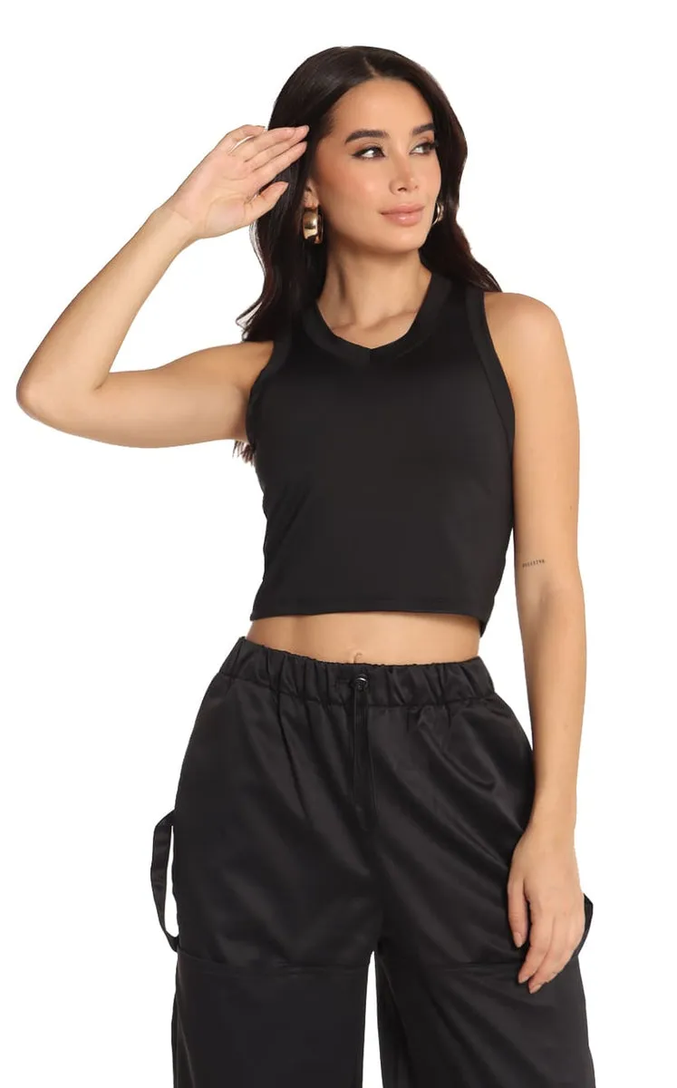 Blusa Crop Negra