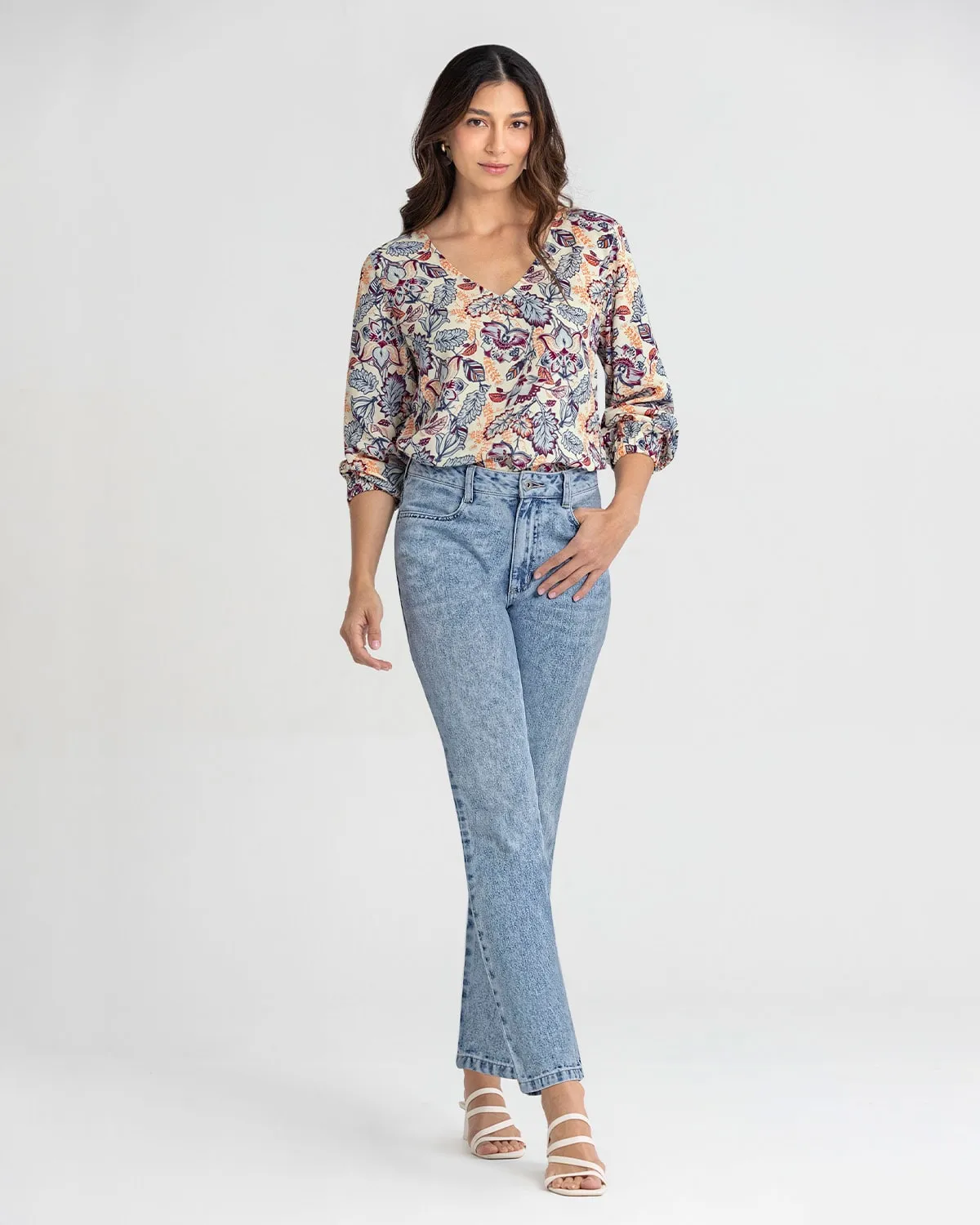 Blusa manga larga con puos con resorte grueso