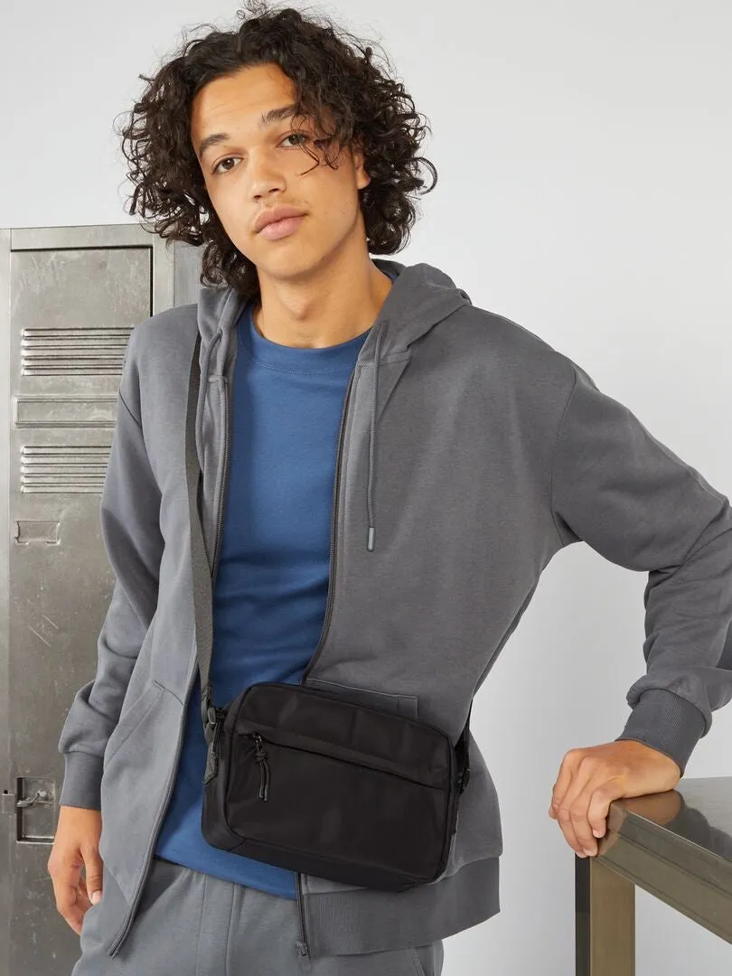 BOLSO BANDOLERA DE TELA  NEGRO