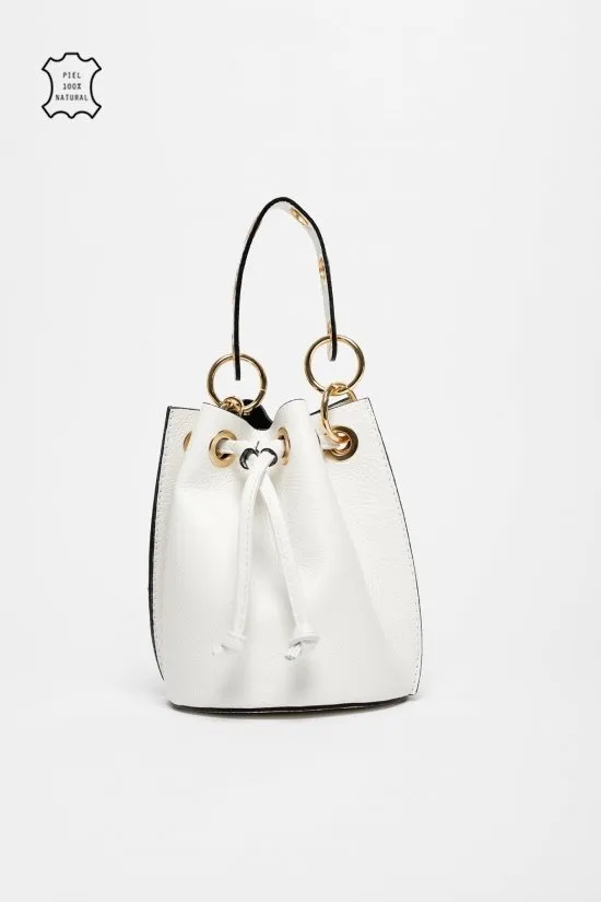 BOLSO DE PIEL LOUPE  BLANCO