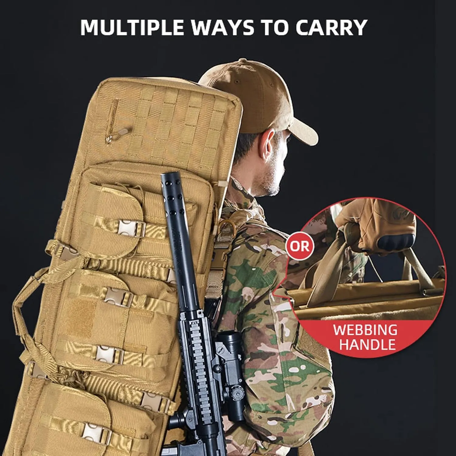 BomDog Estuches Dobles para Rifles Bolsa para Rifle Estuche Blando para Rifle Estuche para Escopeta Estuche para Rifle de Caza/B
