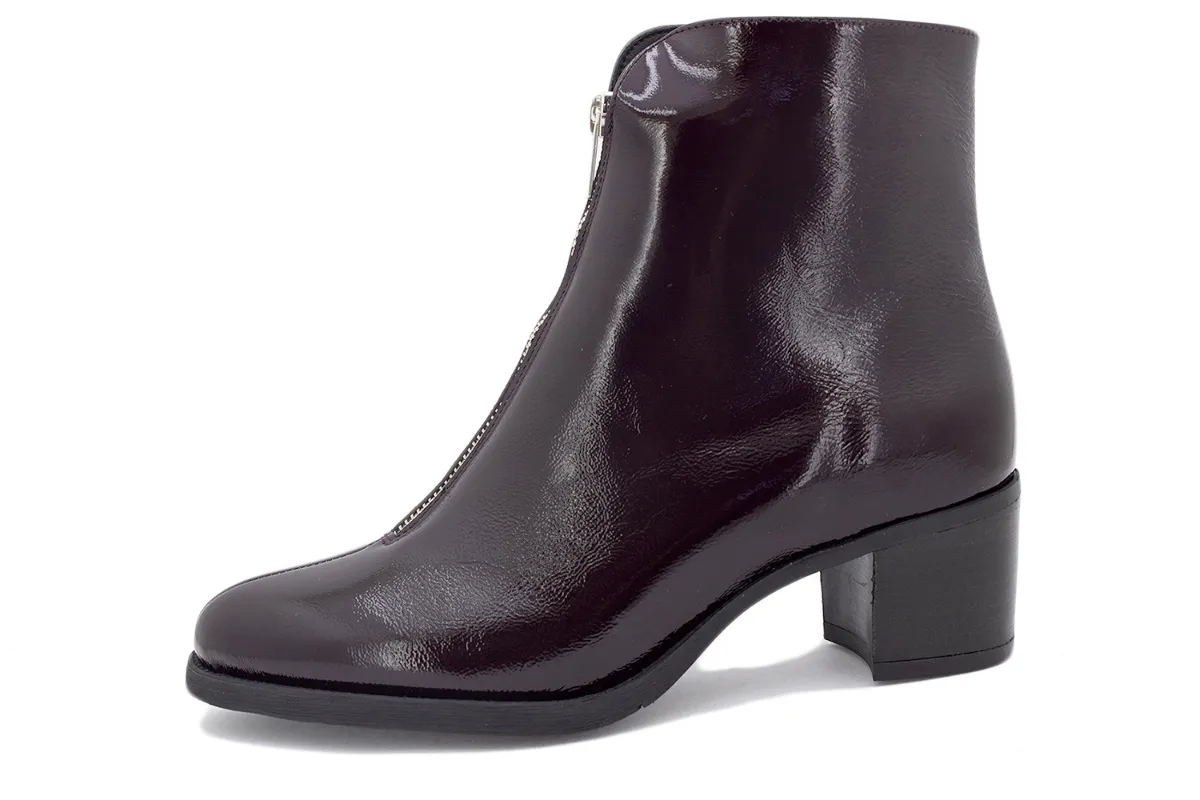 Bordeaux Patent Ankle boot