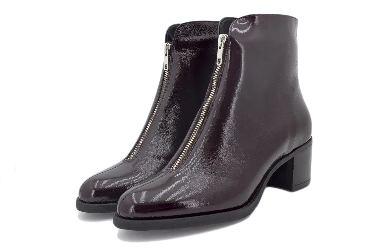 Bordeaux Patent Ankle boot