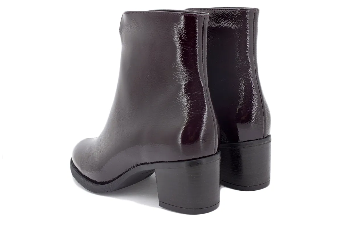 Bordeaux Patent Ankle boot