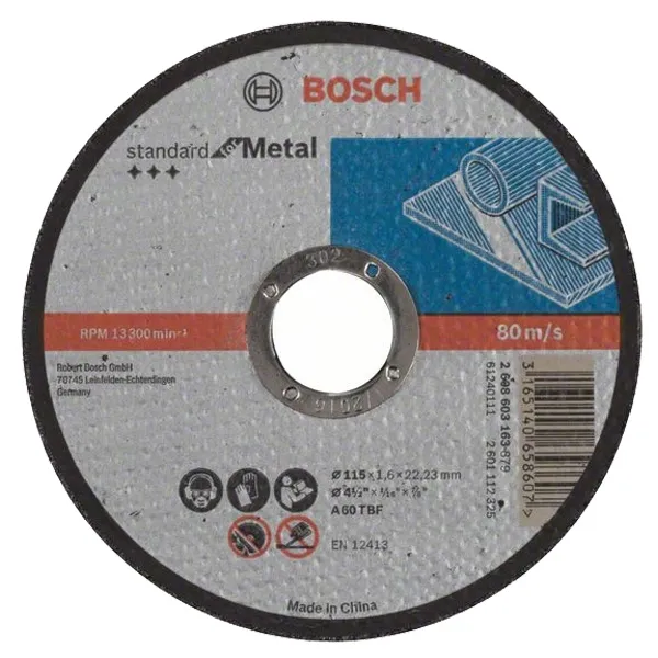 BOSCH  STANDARD FOR METAL  DISCO DE CORTEMETAL, 115X22,2X1.6MM, 1 CADA