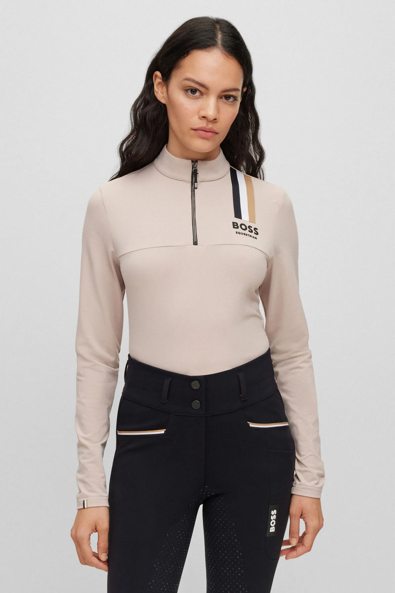 Boss Camiseta de entrenamiento Lia Signature Stripe para mujer