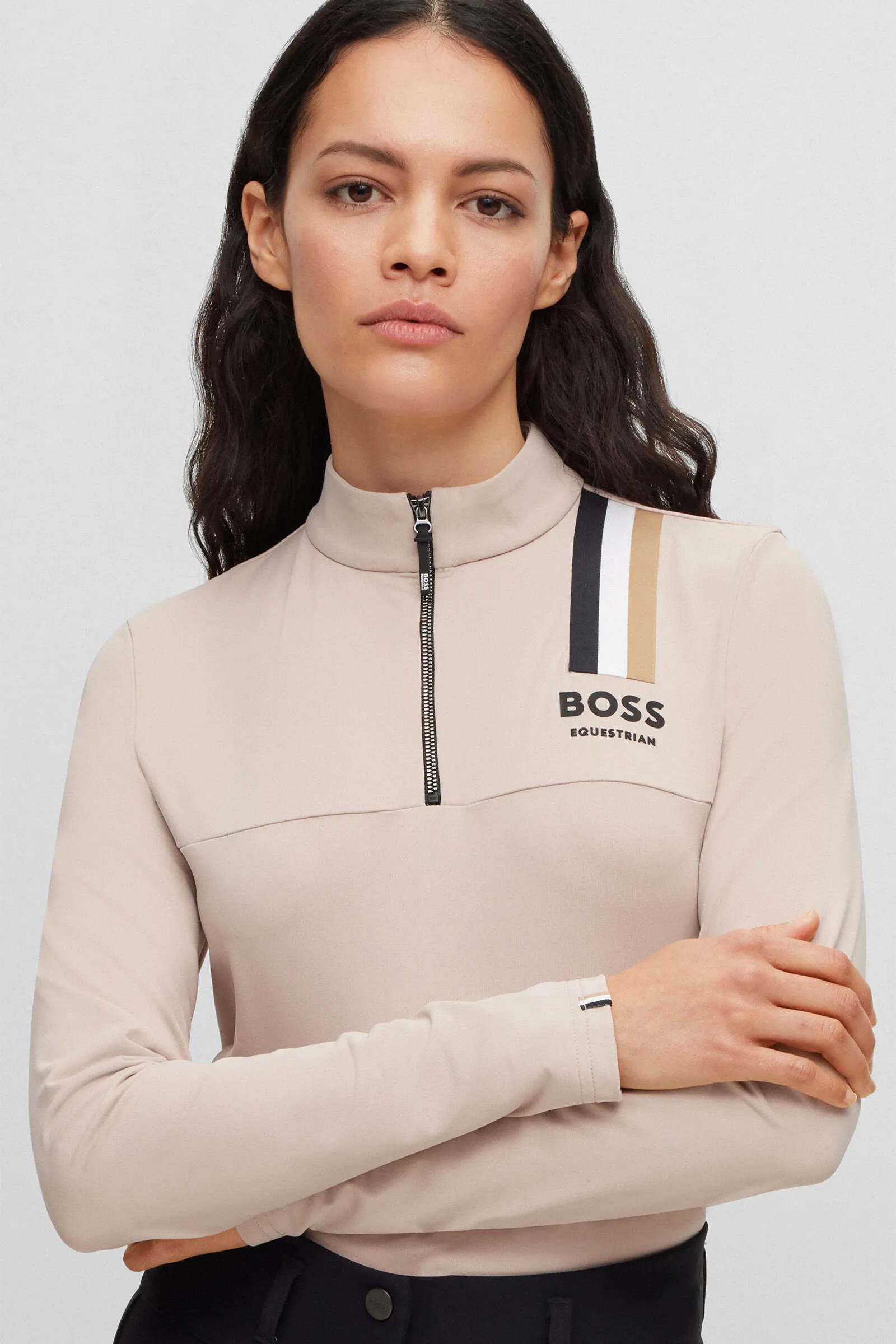 Boss Camiseta de entrenamiento Lia Signature Stripe para mujer
