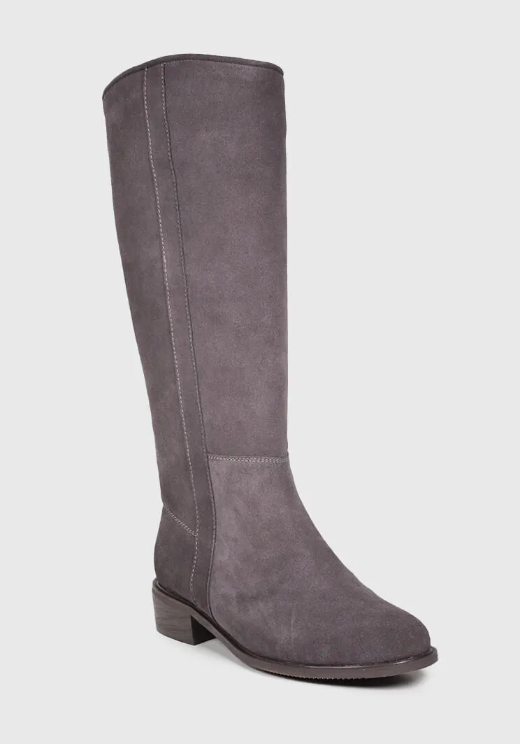 Bota Cuero Dinora Taupe
