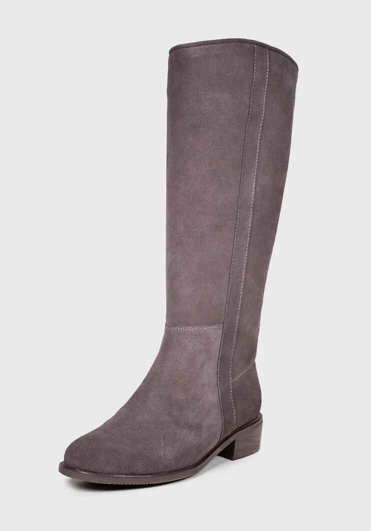 Bota Cuero Dinora Taupe