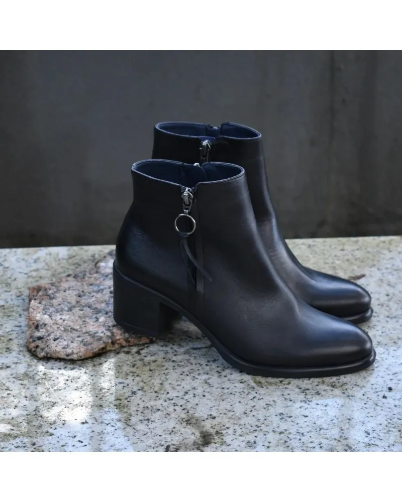 Bota de piel confort de tacón bajo | FLUCHOS LEXI D8606 negro