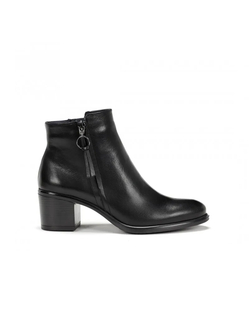 Bota de piel confort de tacón bajo | FLUCHOS LEXI D8606 negro