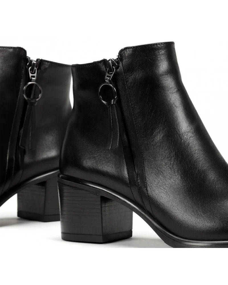 Bota de piel confort de tacón bajo | FLUCHOS LEXI D8606 negro