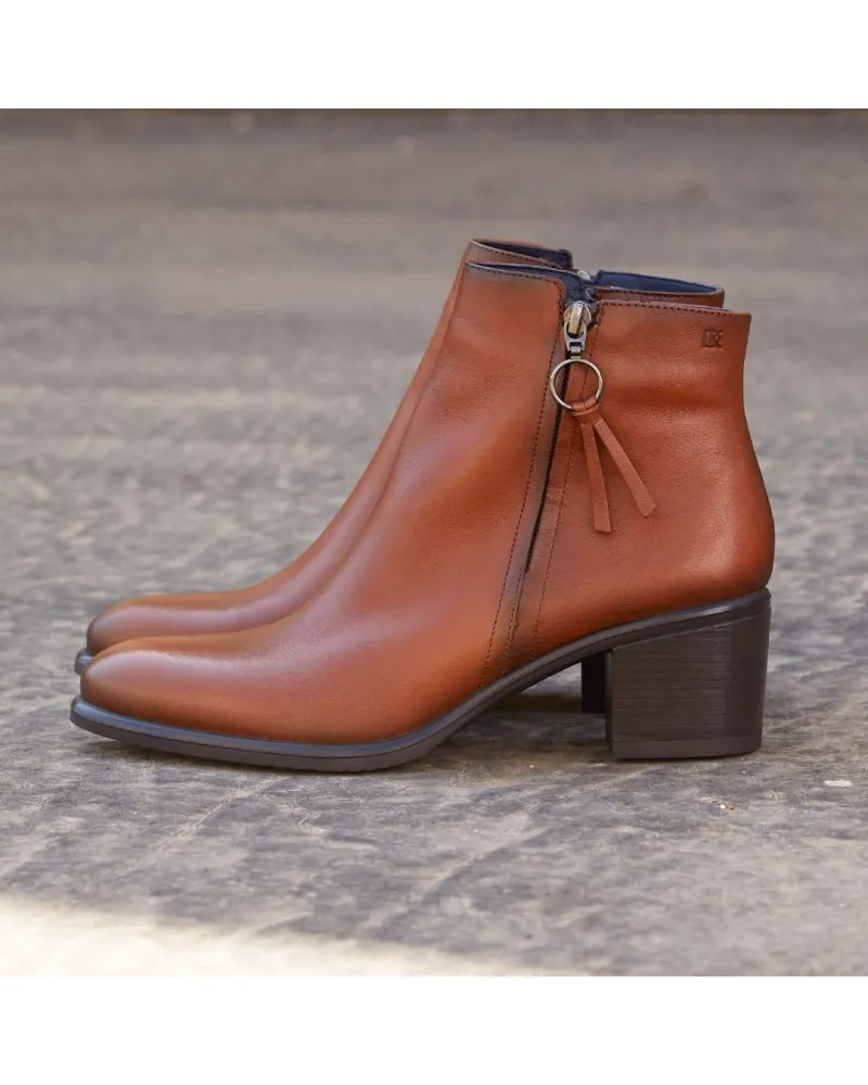 Bota de piel confort de tacón bajo | FLUCHOS LEXI D8606 negro