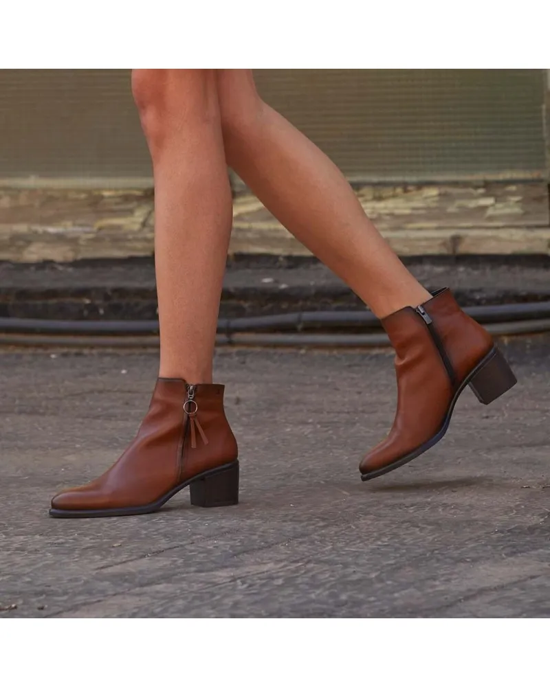 Bota de piel confort de tacón bajo | FLUCHOS LEXI D8606 negro
