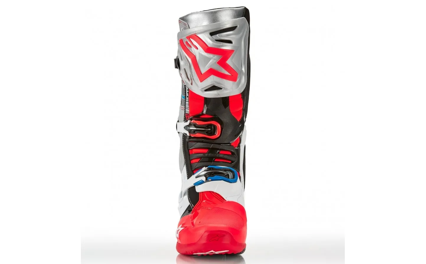 Botas Alpinestars Tech 10 Edición Limitada Negro Plata Rojo Fluor