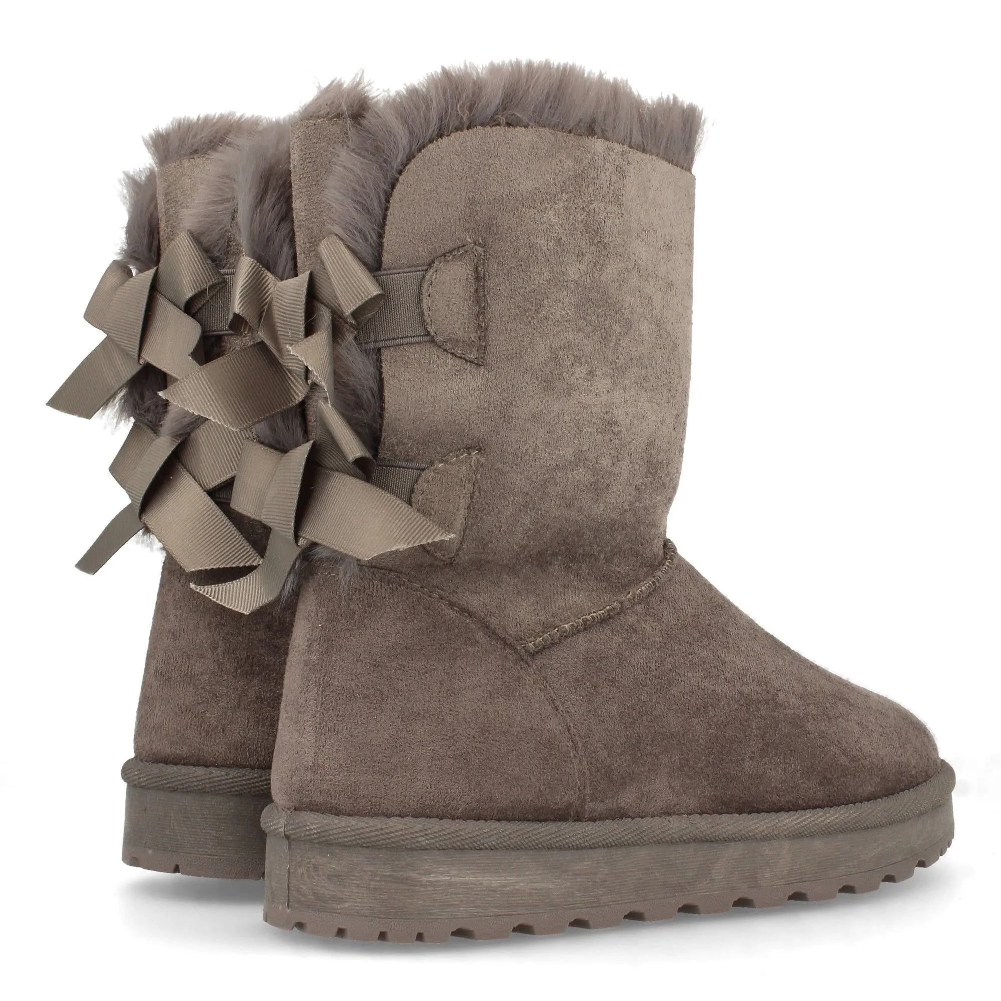 Botas australianas con lazo gris mujer