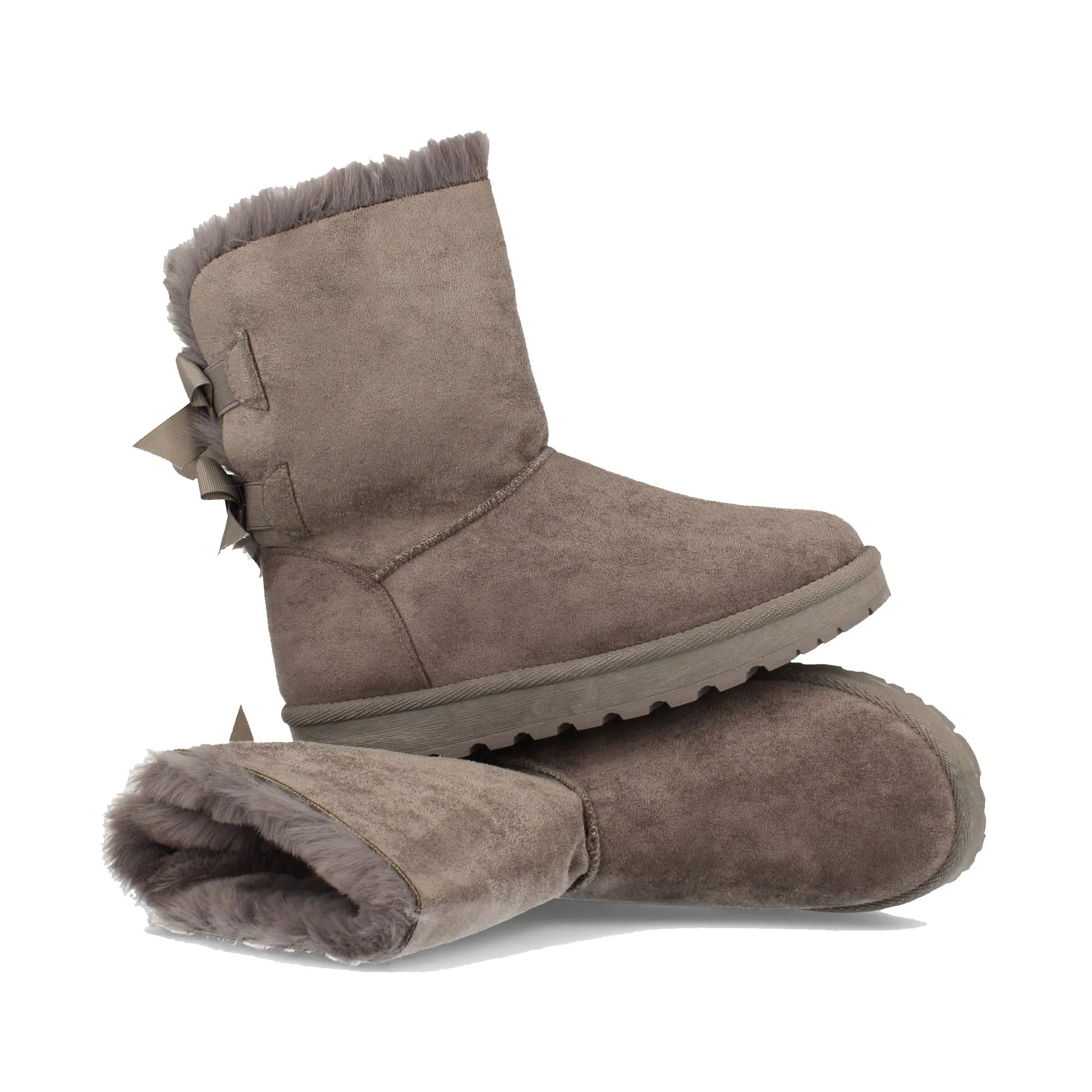 Botas australianas con lazo gris mujer