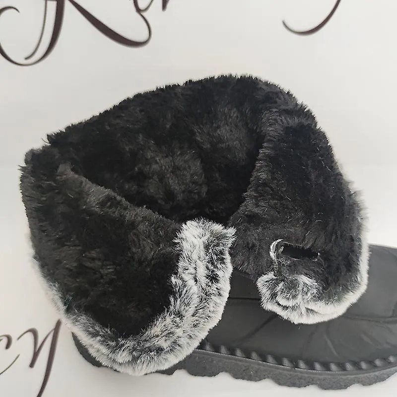 Botas de invierno impermeables para mujeres 2023 Nueva piel sintética Botas de nieve de felpa larga Botines de plataforma de muj