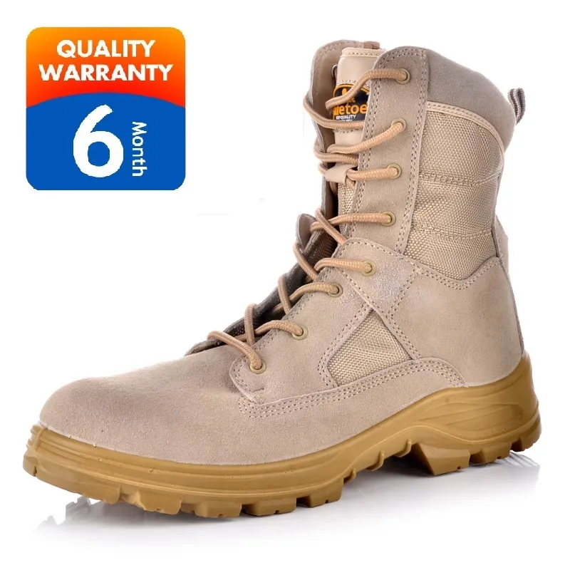 BOTAS DE TRABAJO DE SEGURIDAD DE COMBATE H9438 BEIGE