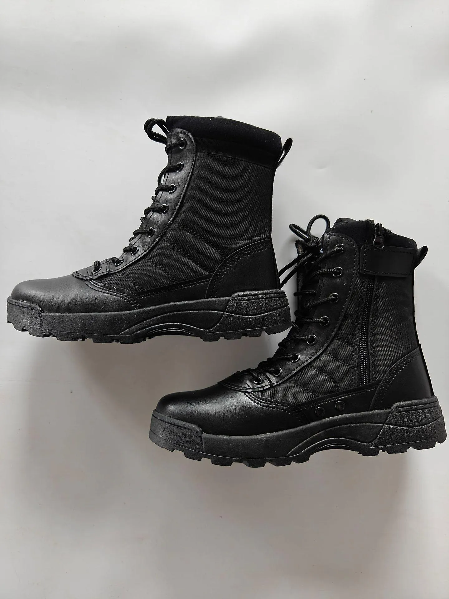 Botas tácticas militares para hombre con cordones con cremallera Desert Combat Zapatos de trabajo al aire libre Botas tácticas, 