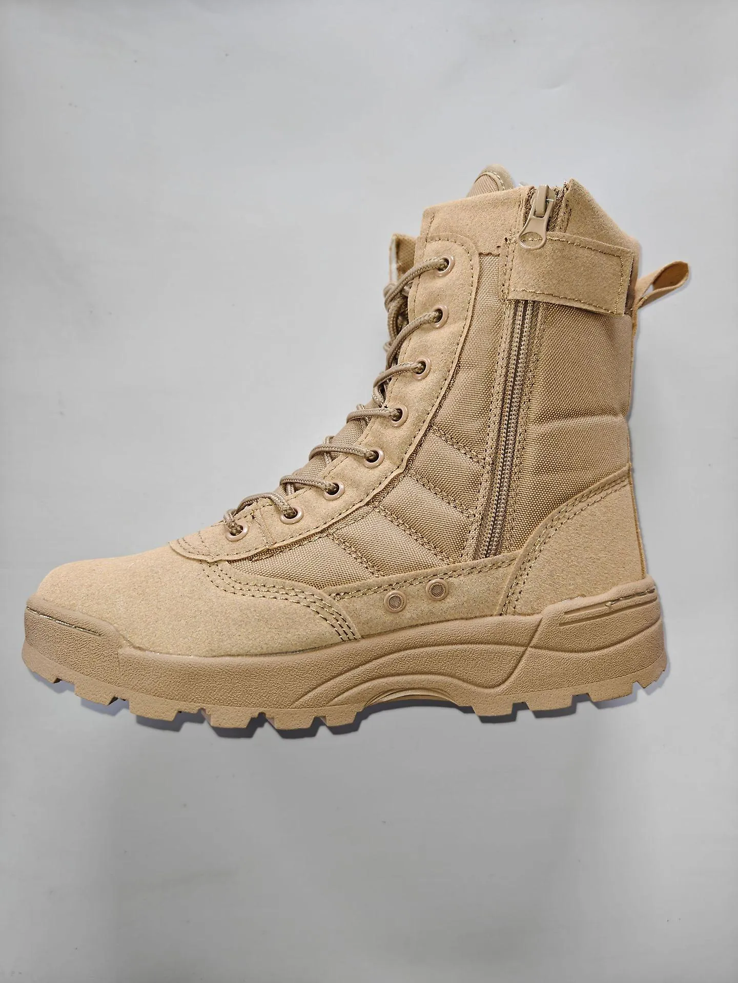 Botas tácticas militares para hombre con cordones con cremallera Desert Combat Zapatos de trabajo al aire libre Botas tácticas, 