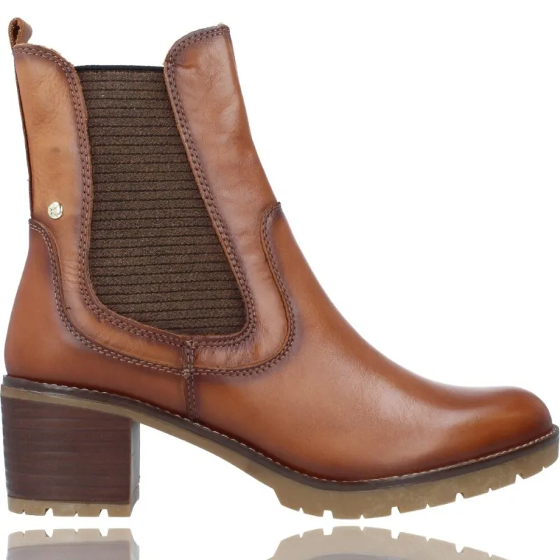 BOTINES CASUAL CON TACóN DE PIEL PARA MUJER DE PIKOLINOS LLANES W7H8948