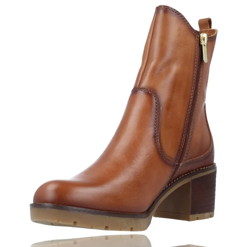 BOTINES CASUAL CON TACóN DE PIEL PARA MUJER DE PIKOLINOS LLANES W7H8948