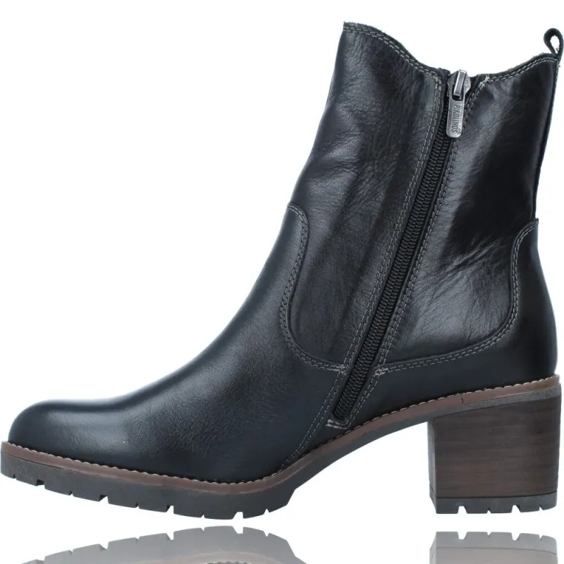 BOTINES CASUAL CON TACóN DE PIEL PARA MUJER DE PIKOLINOS LLANES W7H8948