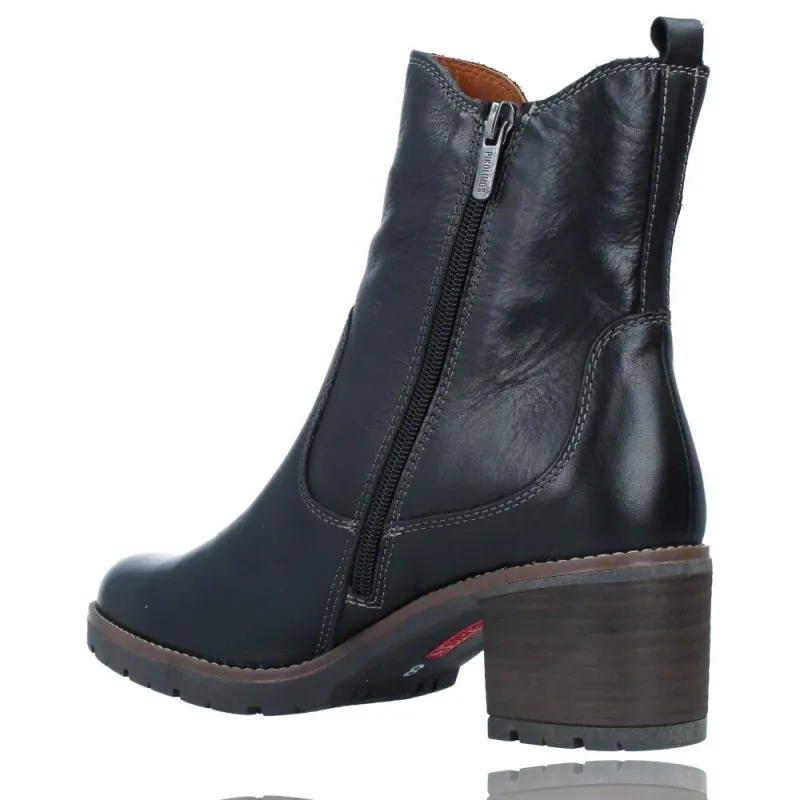 BOTINES CASUAL CON TACóN DE PIEL PARA MUJER DE PIKOLINOS LLANES W7H8948