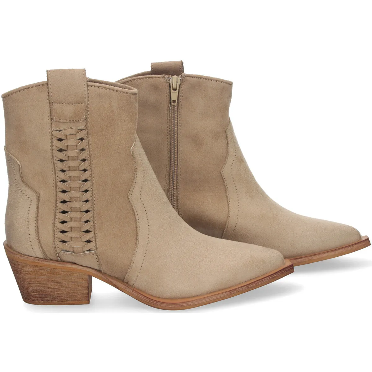 Botines con Tacón y Detalles Trenzado de mujer