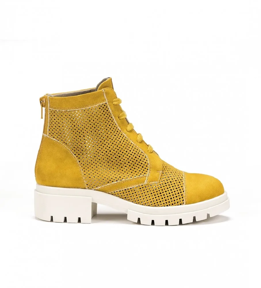 BOTINES DE PIEL D8734BOLA AMARILLO ALTURA TACóN: 5CM