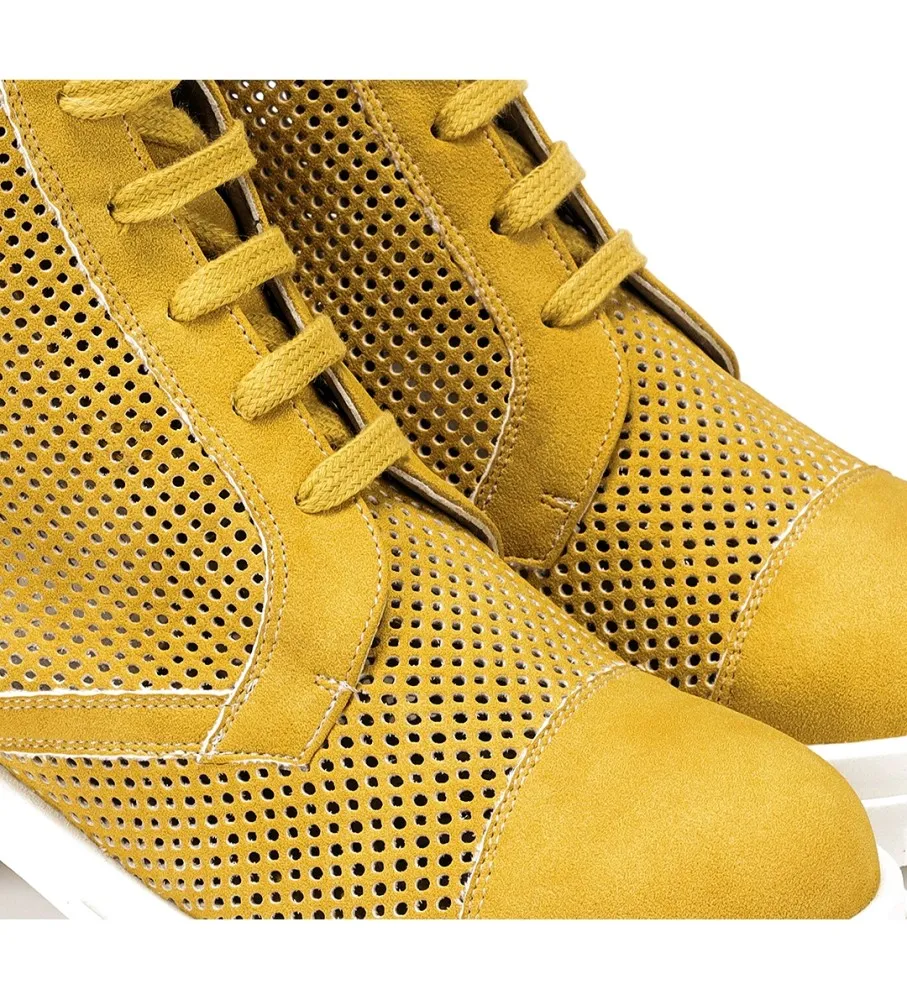 BOTINES DE PIEL D8734BOLA AMARILLO ALTURA TACóN: 5CM