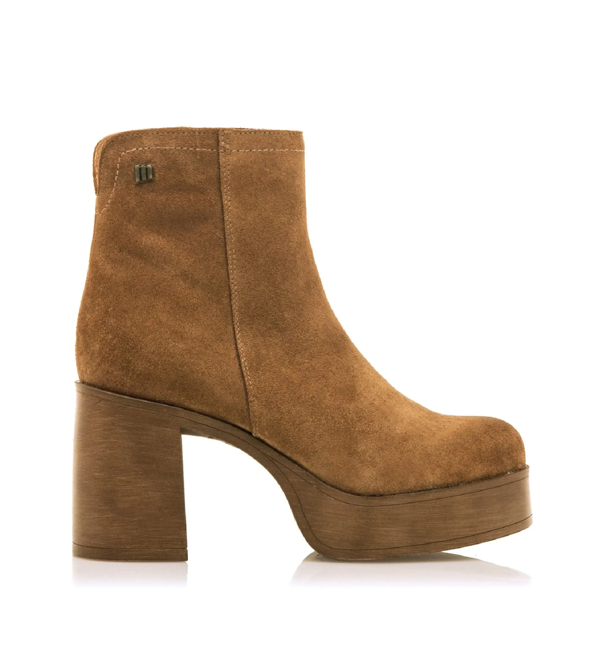 BOTINES DE PIEL SIXTIES MARRóN ALTURA TACóN 8CM