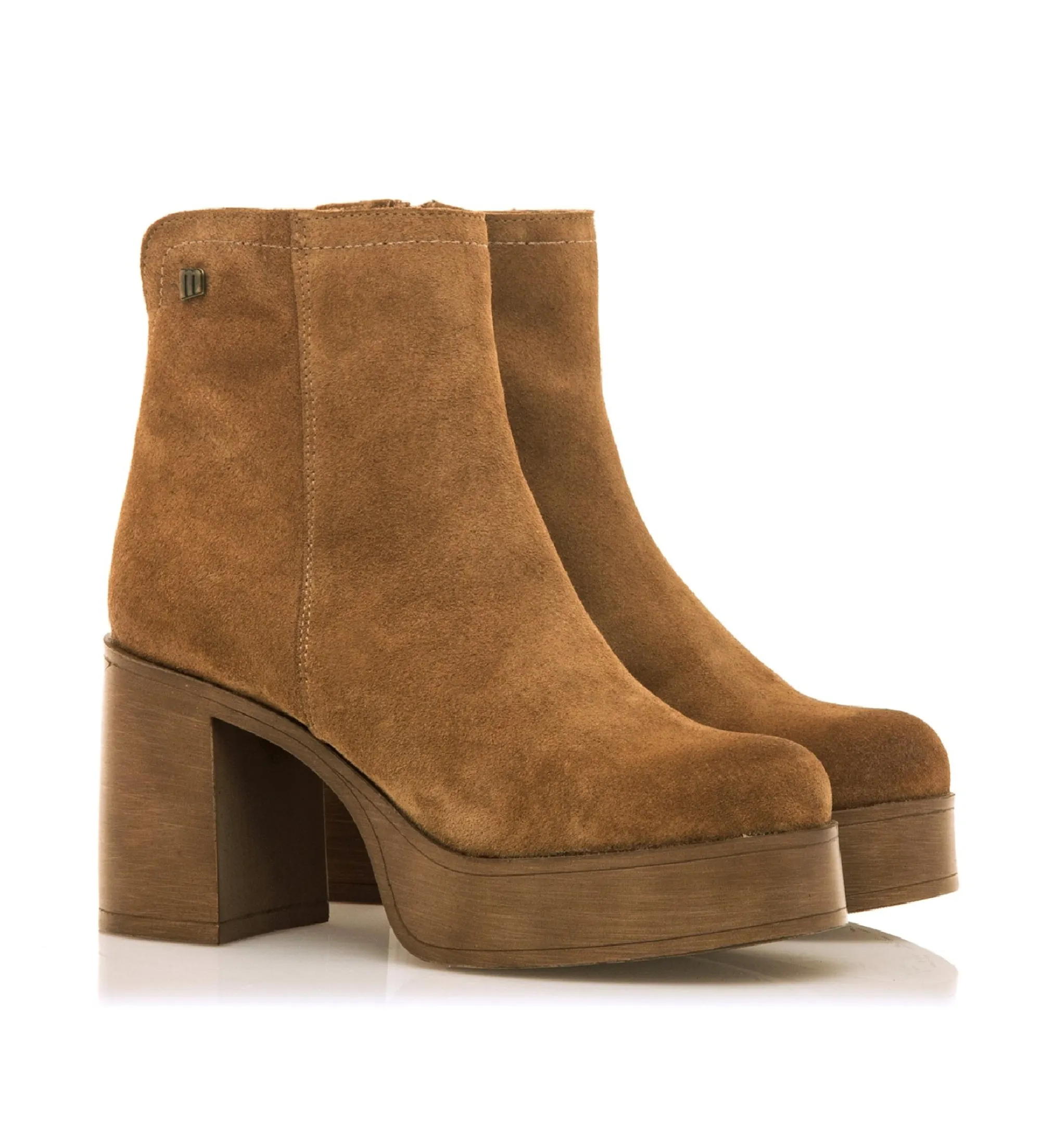 BOTINES DE PIEL SIXTIES MARRóN ALTURA TACóN 8CM
