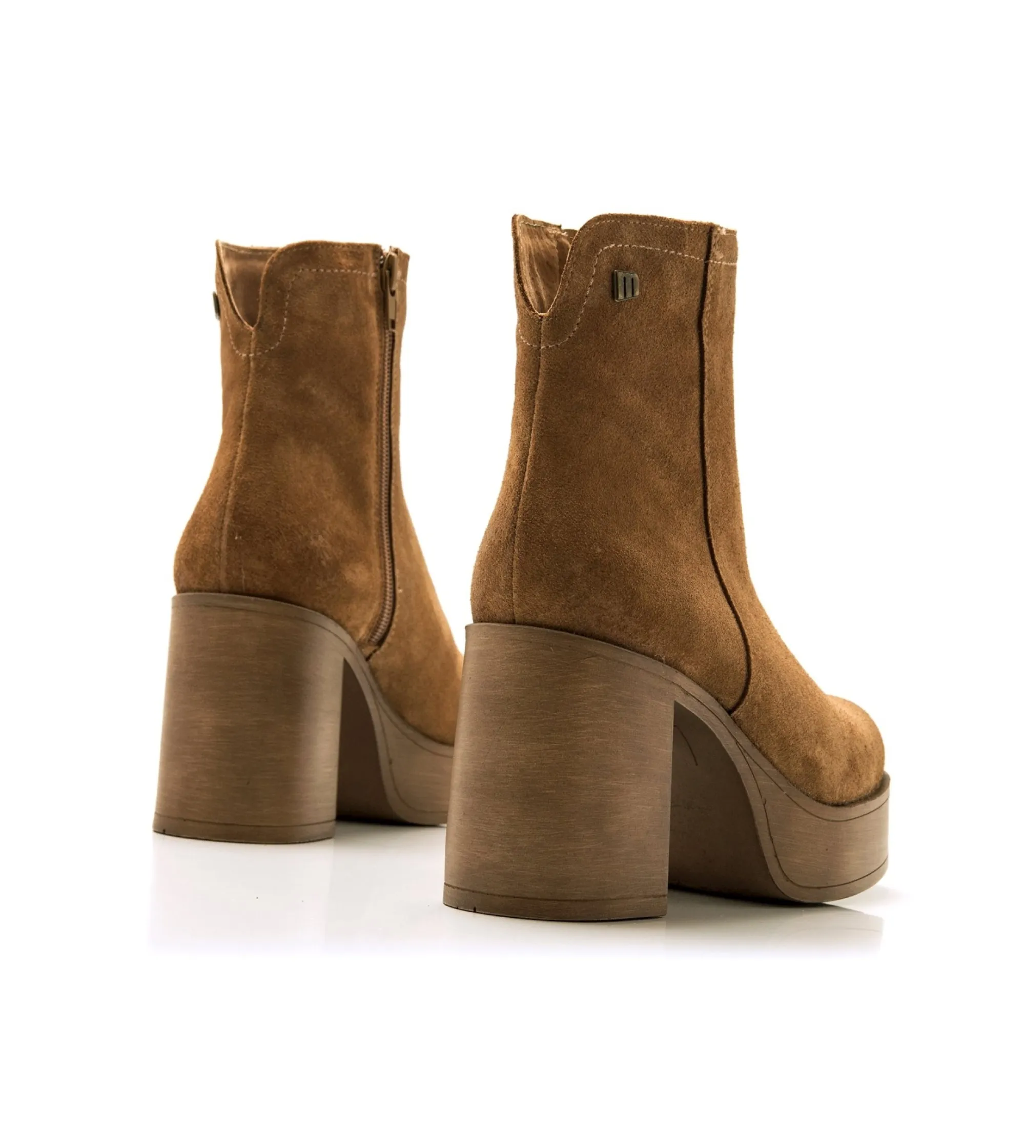 BOTINES DE PIEL SIXTIES MARRóN ALTURA TACóN 8CM